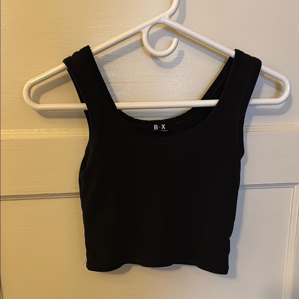 Cropped Black Tank Top